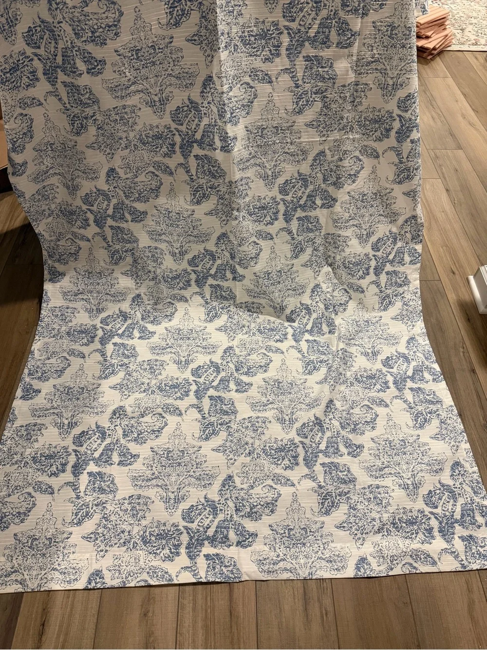 Threshold Blue Floral Light-Filtering Curtain Panel (set of 2)
